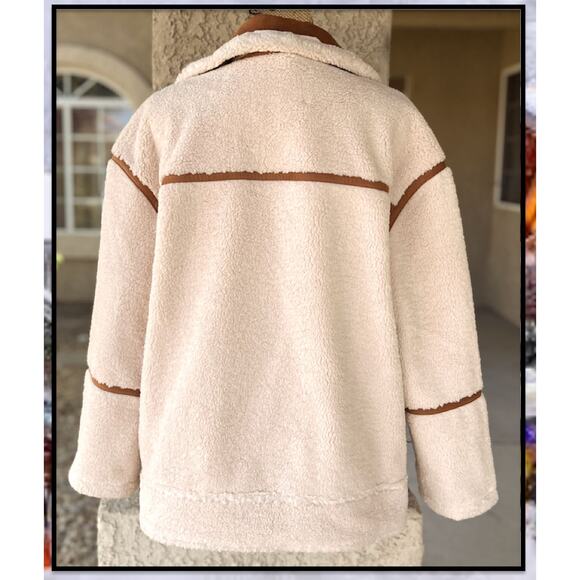 Blank NYC Dbl Breasted Oversize Faux Sherpa Teddy Bear Jacket Size: L - Picture 3 of 16